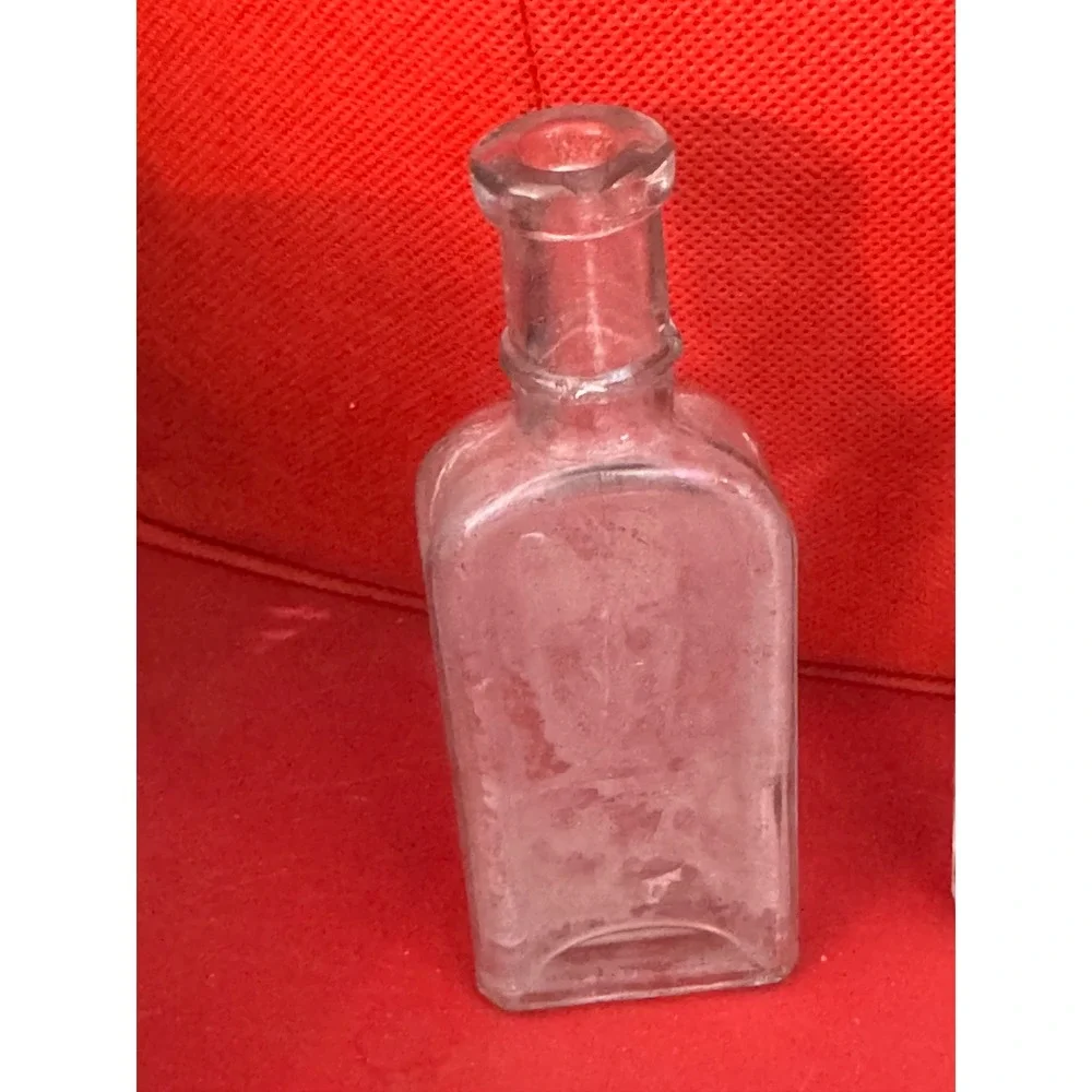 Antique VTG Apothecary Clear Glass Bottle Trio Hazel Atlas Lot set of 3 decor